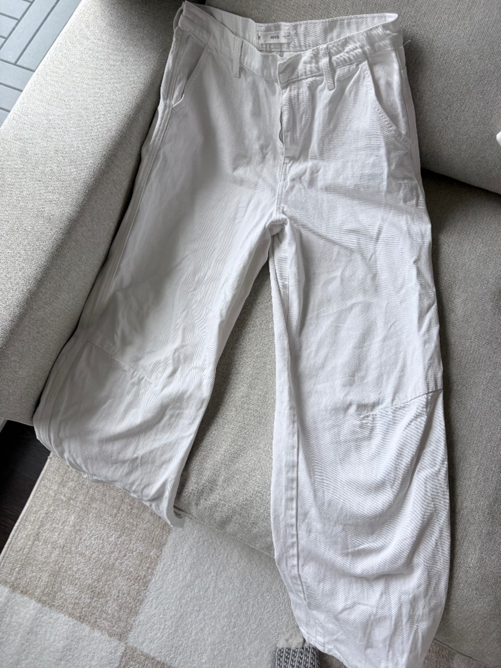 White wide leg jeans